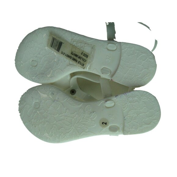 White Bow Jelly Sandals Big Girls Size 2 Glitz N Glam - Picture 5 of 6